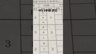 中3通知表公開！数学の1学期の所汚れてるけど気にしないでくれ💦 #中3 #受験生 #08 #終わった