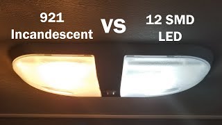 RV LED Light Replacement Cheap DIY for $25 – 12 SMD vs 921 Incandescent