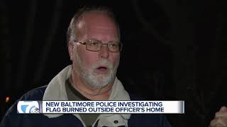 Police search for whomever burned a Thin Blue Line American Flag