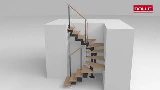 Main staircase DUBAI from DOLLE in half turn | Design banister