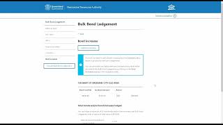 RTA Web Services - Bulk Bond Lodgement demonstration