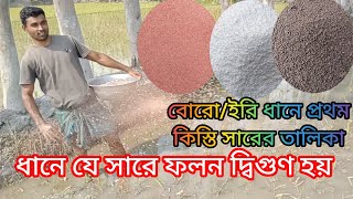 বোরো ধানে প্রথম কিস্তি সার প্রয়োগ পদ্ধতি/ধান চাষে সার প্রয়োগ পদ্ধতি/boro dhan