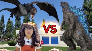 Dragon vs Godzilla Adventure Stories For Kids | Soso Pretend Play with Toy Dragon and Godzilla
