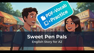 English Story (A2) - 💌 Sweet Pen Pals | FREE PDF + Vocabulary + Exercises Inside!