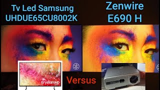 Zenwire E690H kontra TV Led Samsung UHD UE65DU8002K porównanie wyświetlanego obrazu