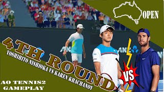 Yoshihito Nishioka VS Karen Khachanov     Australian Open Round 4    (22/01/2023) 🎮 gameplay on AO