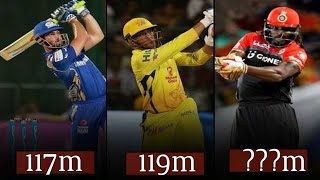 Top 10 longest sixes in IPL History 🔥🔥|| Biggest six in IPL|| #ipl||#cricket