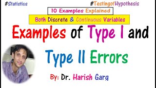 Solved Examples of Type 1 and Type 2 Errors  | Power of the Test