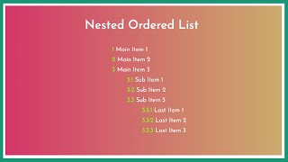 Pure CSS - Nested Ordered List