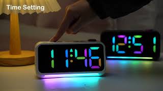 SZELAM LED Colorful Digital Alarm Clock with RGB Night Light