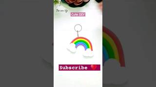 Clay Rainbow Keychain 🌈 ♥️.    #shorts #diy #clay #viral #easy #howto #rainbow