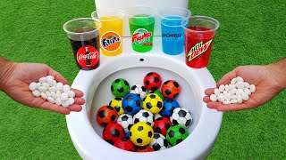 Football VS Coca Cola Zero, Fanta, Mtn Dew, Powerade, Fruko and Mentos in the toilet