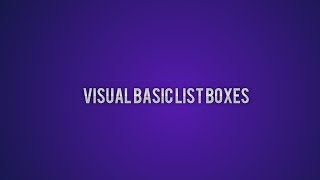 Visual Basic Tutorials - 4 - List Boxes