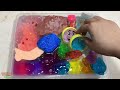 Mixing Store Bought Slime Into Clear Slime - Most Satisfying Videos