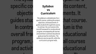 Difference between syllabus and curriculum. #syllabus #englishlanguagelearning #linguistics