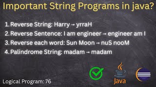 Top 4 Java String Interview Programs | Palindrome Reverse Word & Reverse Sentence Master Java String