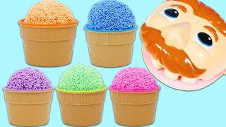 Play Foam Surprise Cups Opening with Mr. Play Doh Head!