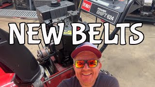 How to install new belts on a Toro Power  Shift 624 Snowblower