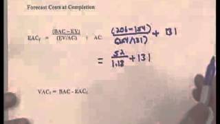 Forcasting cost at completion
