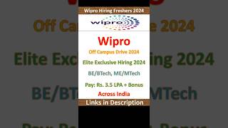 Wipro Elite Off Campus 2024 Hiring Wipro Fresher Jobs Be Btech Me Mtech