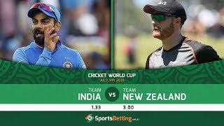 Cricket World Cup 2019 - India vs New Zealand Betting Preview