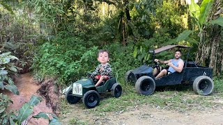 FOMOS A PROCURA DE UM RIACHO PARA FAZER UMA BARRAGEM COM O MINI JEEP E MINI GAIOLA.