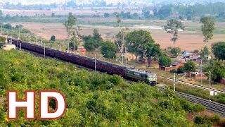 POWERFUL AJNI WAG9 31224 STEADILY HAULS A LOADED BOXN RAKE UP THE BHADBHADA GHAT GRADIENT