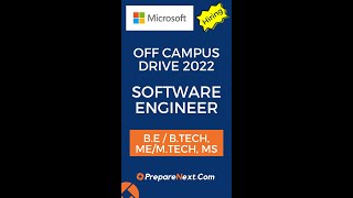 Microsoft Off Campus Drive 2022 | Software Engineer | IT Job | Engineering Job