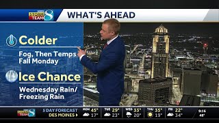 Iowa weather: Colder breeze blows in Monday