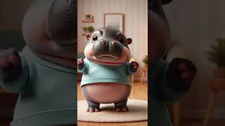 Hippo cute dance น่ารักมาก #หมูเด้งจะเด้งกี่โมง #hippo #อย่ามาจับหนูนะ #moodeng #ฮิปโปแคระ