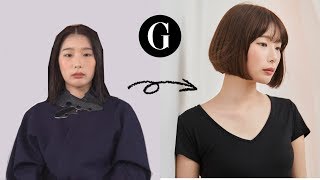 [그라피TV] 단발머리 깔끔하게 자르고 적당한 레이어로 길이 설정하기 Asian hairstyle Korean woman's haircut bob  tutorial