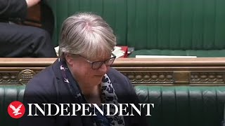 Cries of 'shocking' as Therese Coffey fumbles question about sewage and food shortages