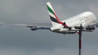 Airbus A380 Emirates takes wing at Zurich airport