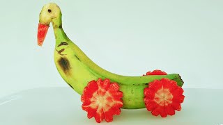 How To Make Banana Duck | Banana Art | Fruit Carving | Fruit Garnish | Fruit Decoration
