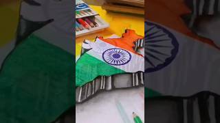 3D India map drawing | India flag drawing | #shorts #independenceday2023 #ytshorts #indiaflagdrawing