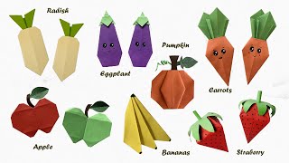 Origami Fruits & Vegetables | Paper Fruits | Paper Vegetables | Origami