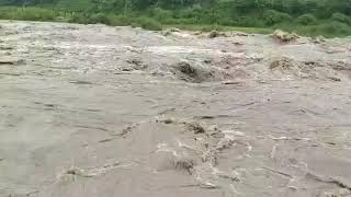 Flooded Melamchi River after heavy rainfall