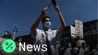 French Medical Workers Protests Lack of Government Support
