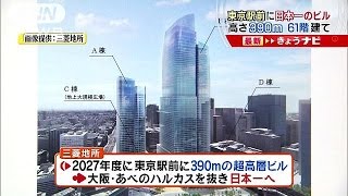 日本一の超高層ビル誕生へ　東京駅前に61階高さ390m(15/08/31)