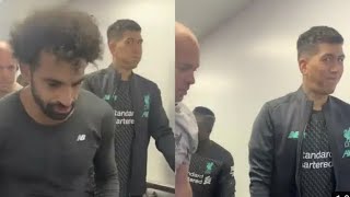 Roberto Firmino hold in laugh as sadio mane angry with Mo saleh
