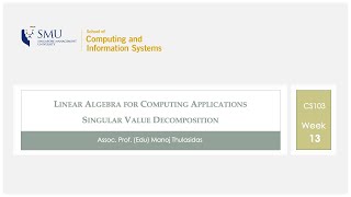 LA4CS, Chapter 13: Singular Value Decomposition