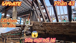 Sửa tàu cá p43☆vô dầu cắt đầu then và vô be đầu cối xá