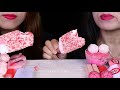 asmr pink purple edible lipsticks cake pops cheesecake ice cream chocolate truffle jelly 먹방