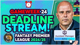 FPL GW24 LIVE DEADLINE STREAM 🚨 | ASSISTANT MANAGER CHIP ACTIVE! ✅ | Fantasy Premier League 2024/25