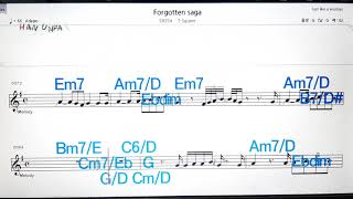 Forgotten saga/T-square💋노래방, 가라오케,코드 큰 악보, 반주, 가사, , 💖Karaoke, Sheet Music, Chord, MR