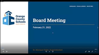 School Board Meeting - February 21, 2022