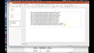 Linear Programming Production Scheduling Formulation