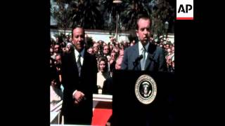 SYND 04-04-73 PRESIDENT NIXON MEETS SOUTH VIETNAMESE PRESIDENT THEU IN SAN CLEMENTE, CALIFORNIA