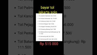 tarif tol jakarta solo #mudik #tariftol