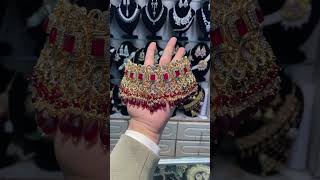 Beautiful designer Bridal Jewellery Set in deep red colour #viralvideo #bridaljewelelry #jewelry